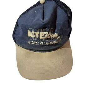 Rite 2 Way Inc Trucker Hat Blue Tan Mesh Snapback Embroidered Logo One Size